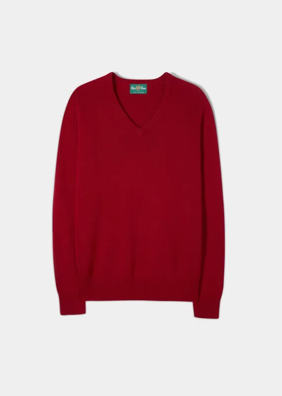 Selkirk Cashmere Jumper in Ruby - Classic Fit sold by Alan Paine