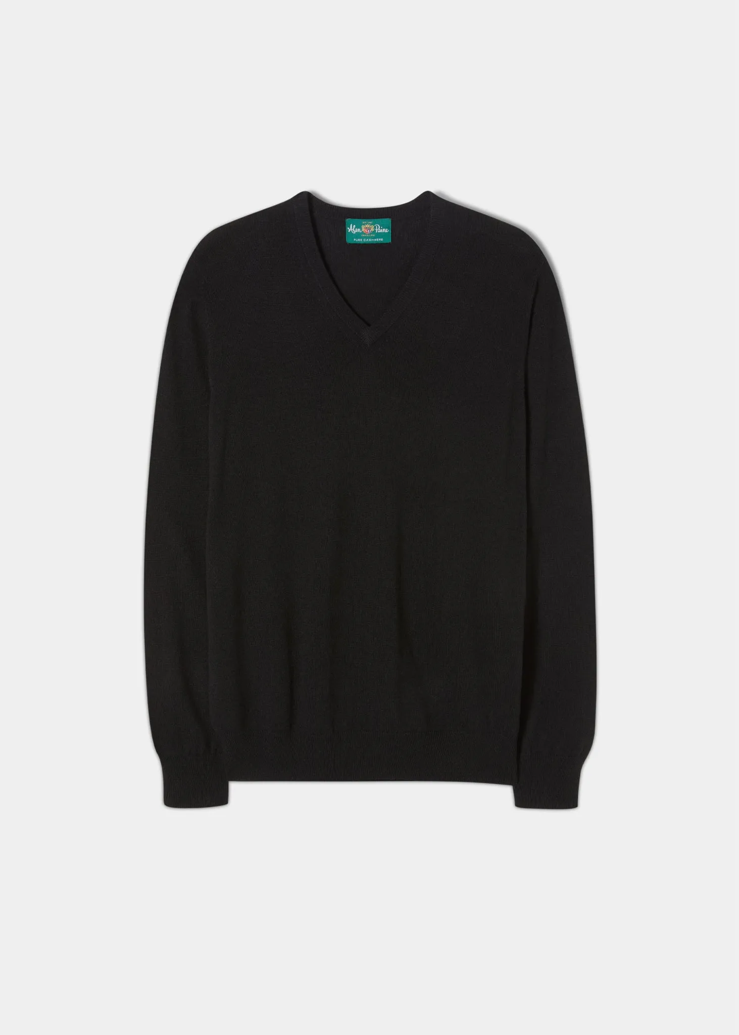 Haddington Cashmere Jumper in Black - Regular Fit sold by Alan Paine