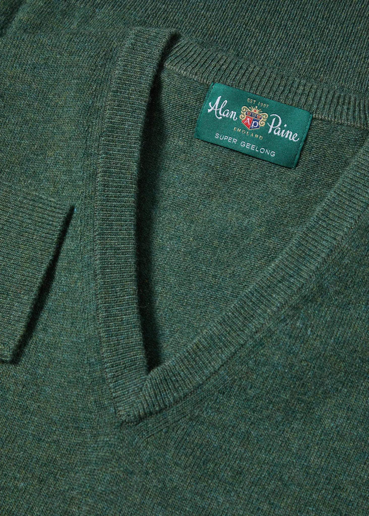 Albury Geelong Wool Jumper in Rosemary - Regular Fit sold by Alan Paine product image thumbnail 3