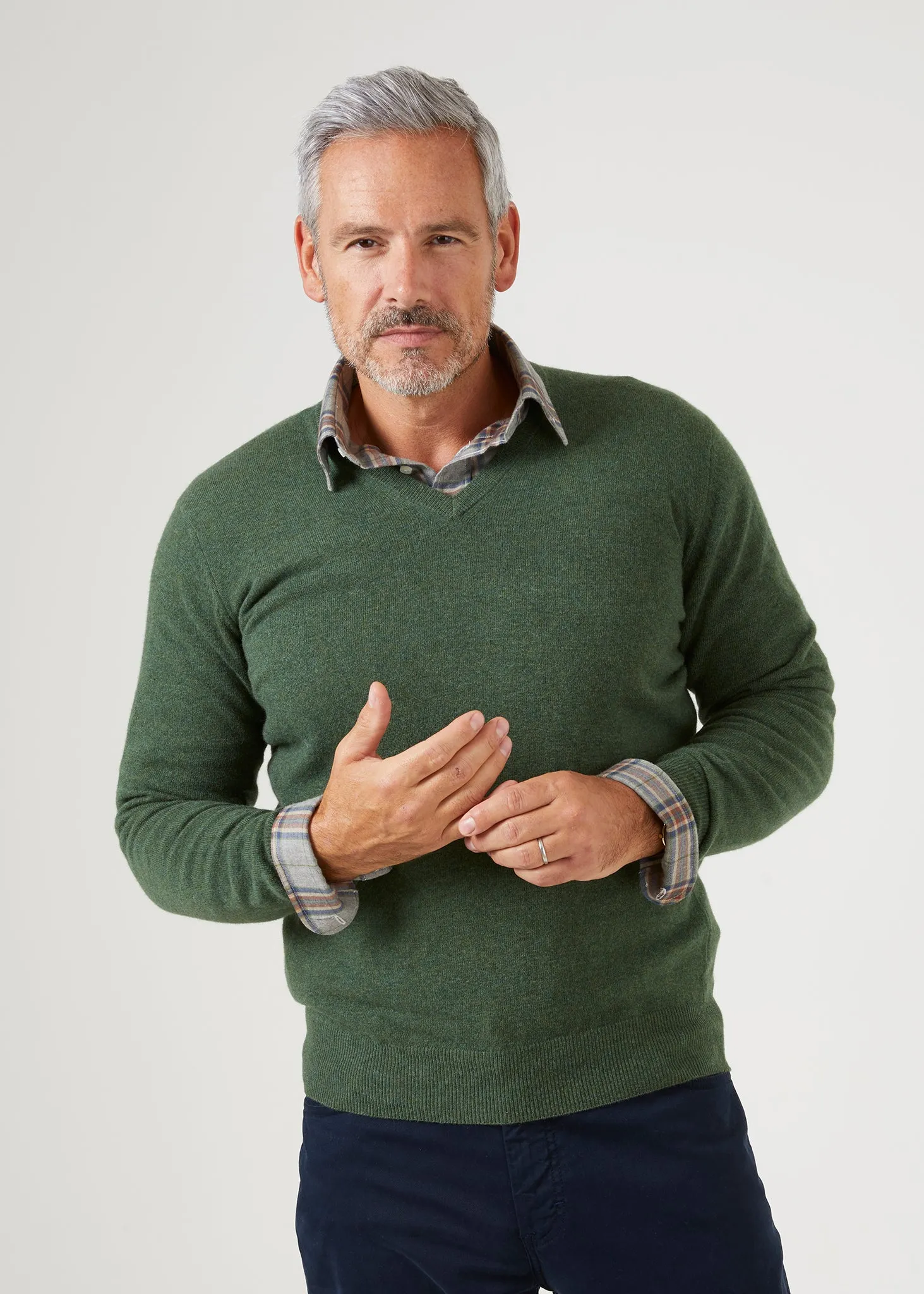 Albury Geelong Wool Jumper in Rosemary - Regular Fit sold by Alan Paine product image thumbnail 4
