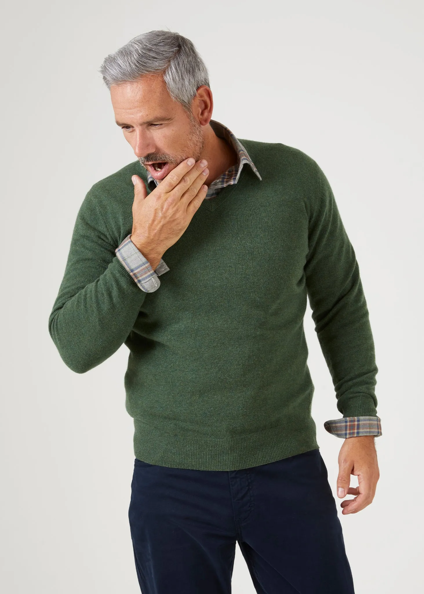Albury Geelong Wool Jumper in Rosemary - Regular Fit sold by Alan Paine product image thumbnail 2