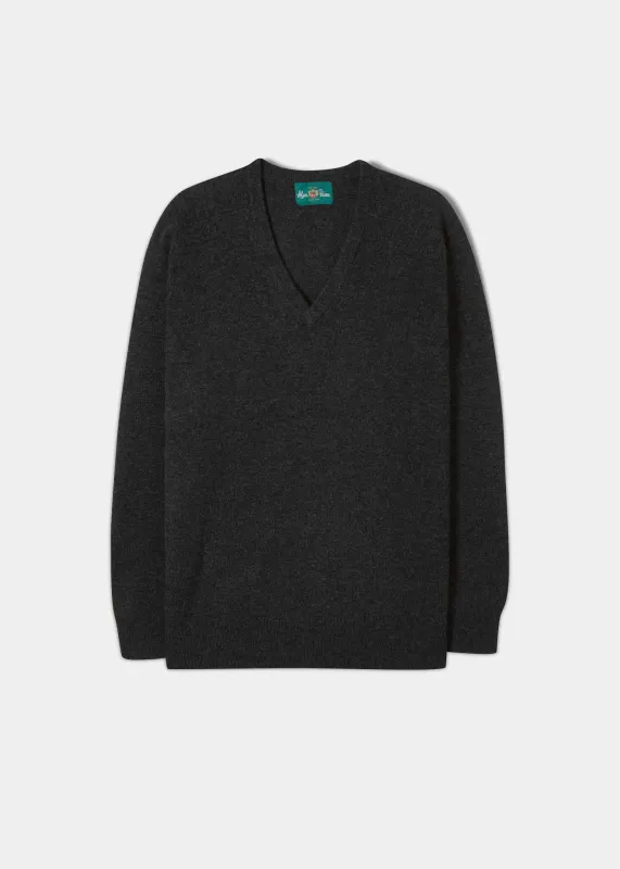 Hampshire Men's Lambswool Jumper in Charcoal - Classic Fit sold by Alan Paine