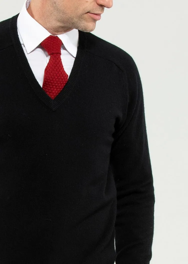 Hampshire Lambswool Jumper in Black - Classic Fit sold by Alan Paine product image thumbnail 3