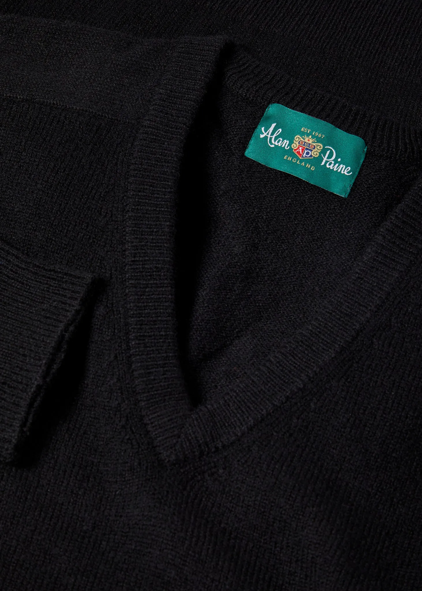 Hampshire Lambswool Jumper in Black - Classic Fit sold by Alan Paine product image thumbnail 2