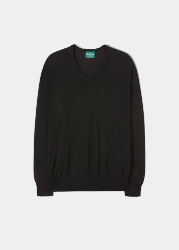 Millbreck Men's Merino Wool Jumper in Black - Regular Fit sold by Alan Paine