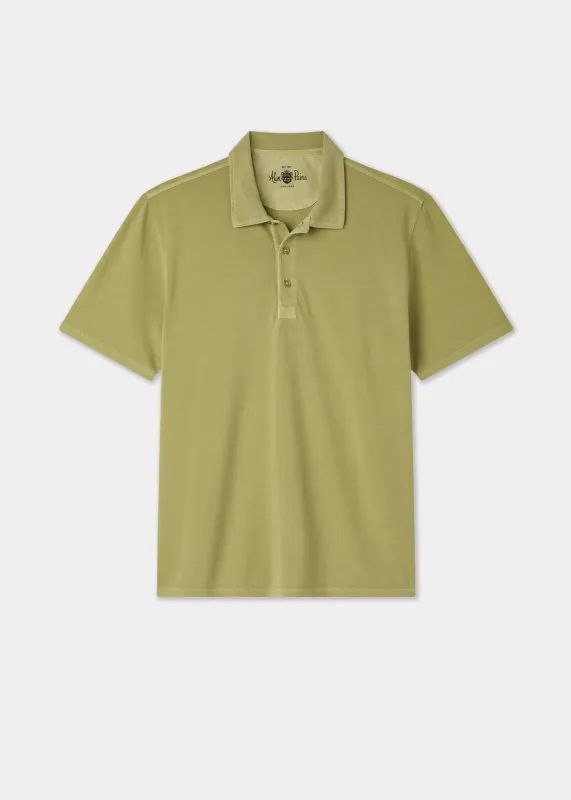 Weymouth Washed Effect Polo Shirt In Pistachio made by Alan Paine