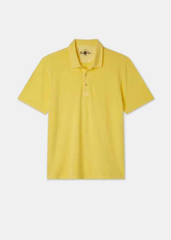 Weymouth Washed Effect Polo Shirt In Lemon made by Alan Paine