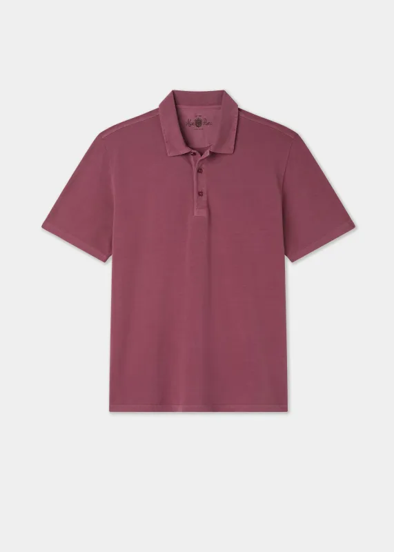 Weymouth Washed Effect Polo Shirt In Claret made by Alan Paine