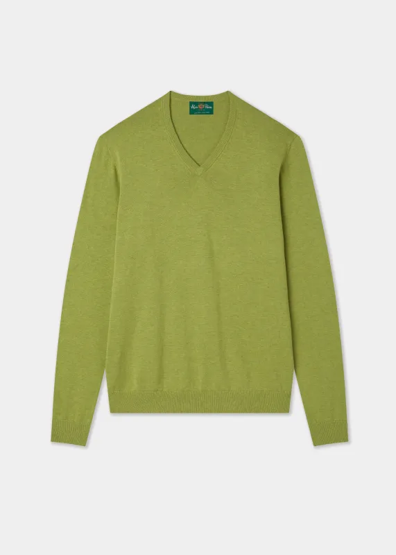 Rothwell Cotton Cashmere Jumper In Lichen sold by Alan Paine