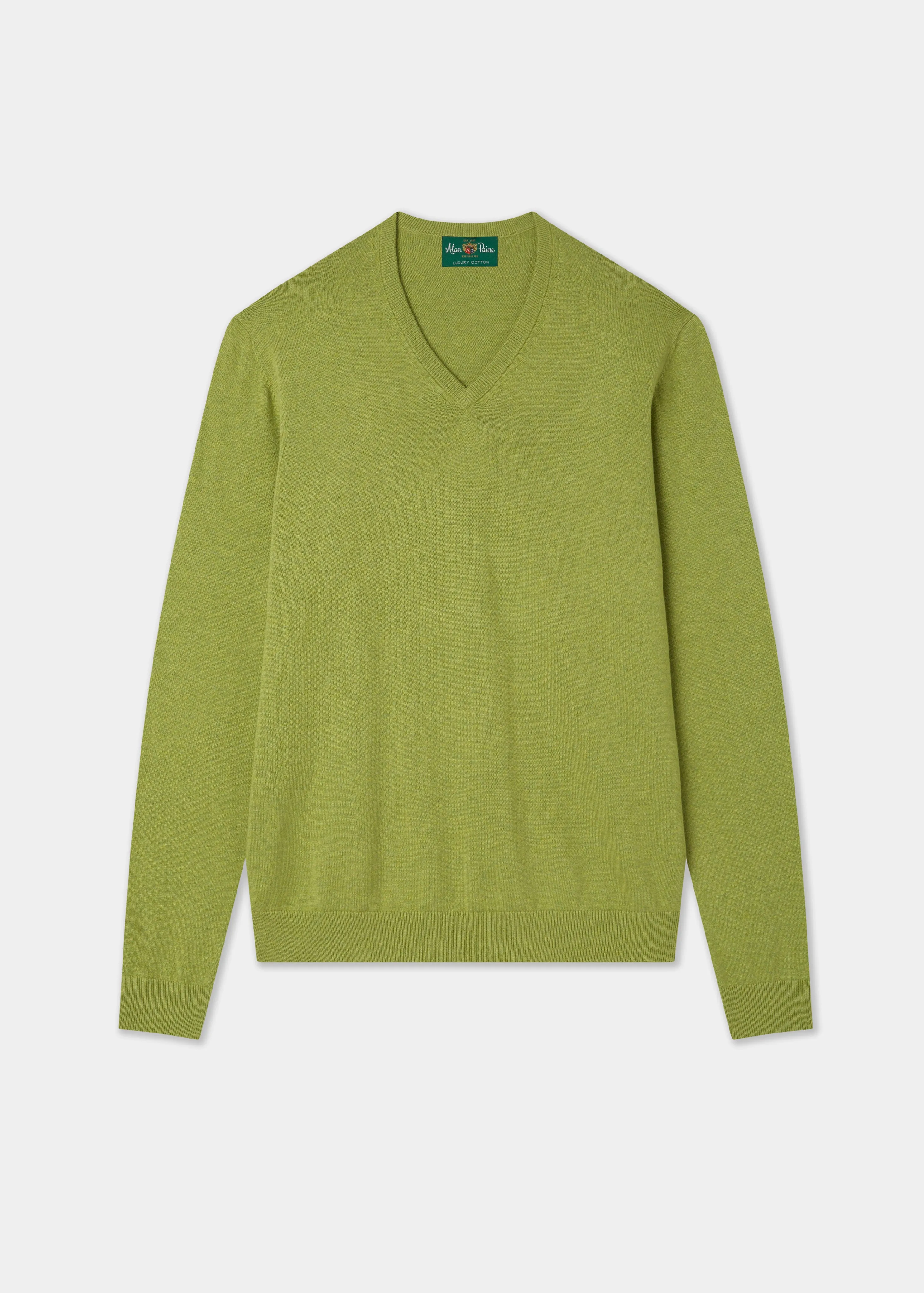 Rothwell Cotton Cashmere Jumper In Lichen sold by Alan Paine