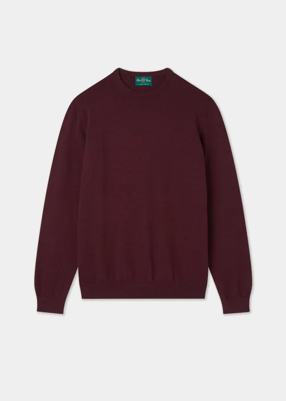 Leysmill Cotton Cashmere Jumper In Blackcurrant made by Alan Paine