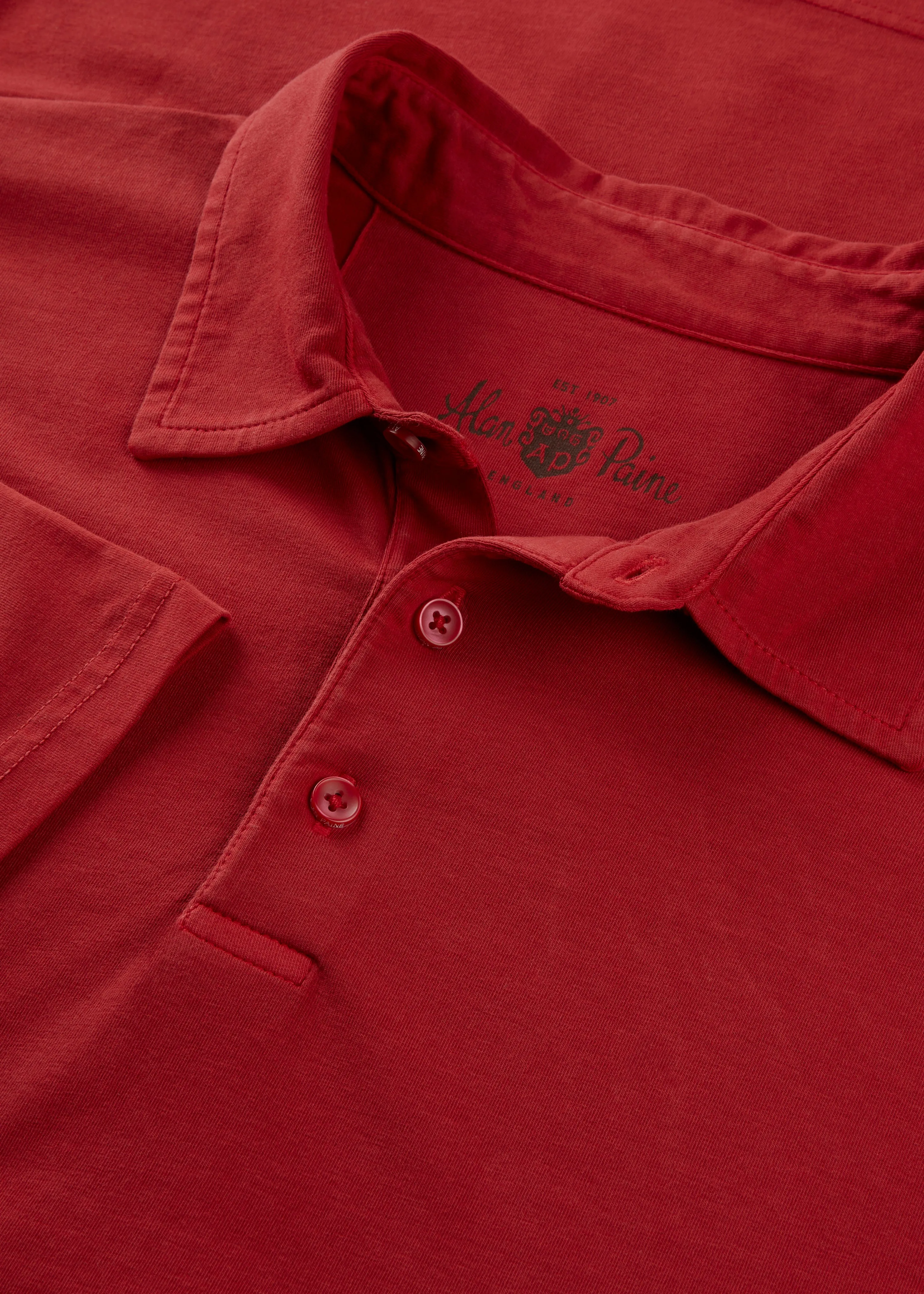 Tutbury Faded Dye Polo Shirt In Rosso sold by Alan Paine product image thumbnail 2