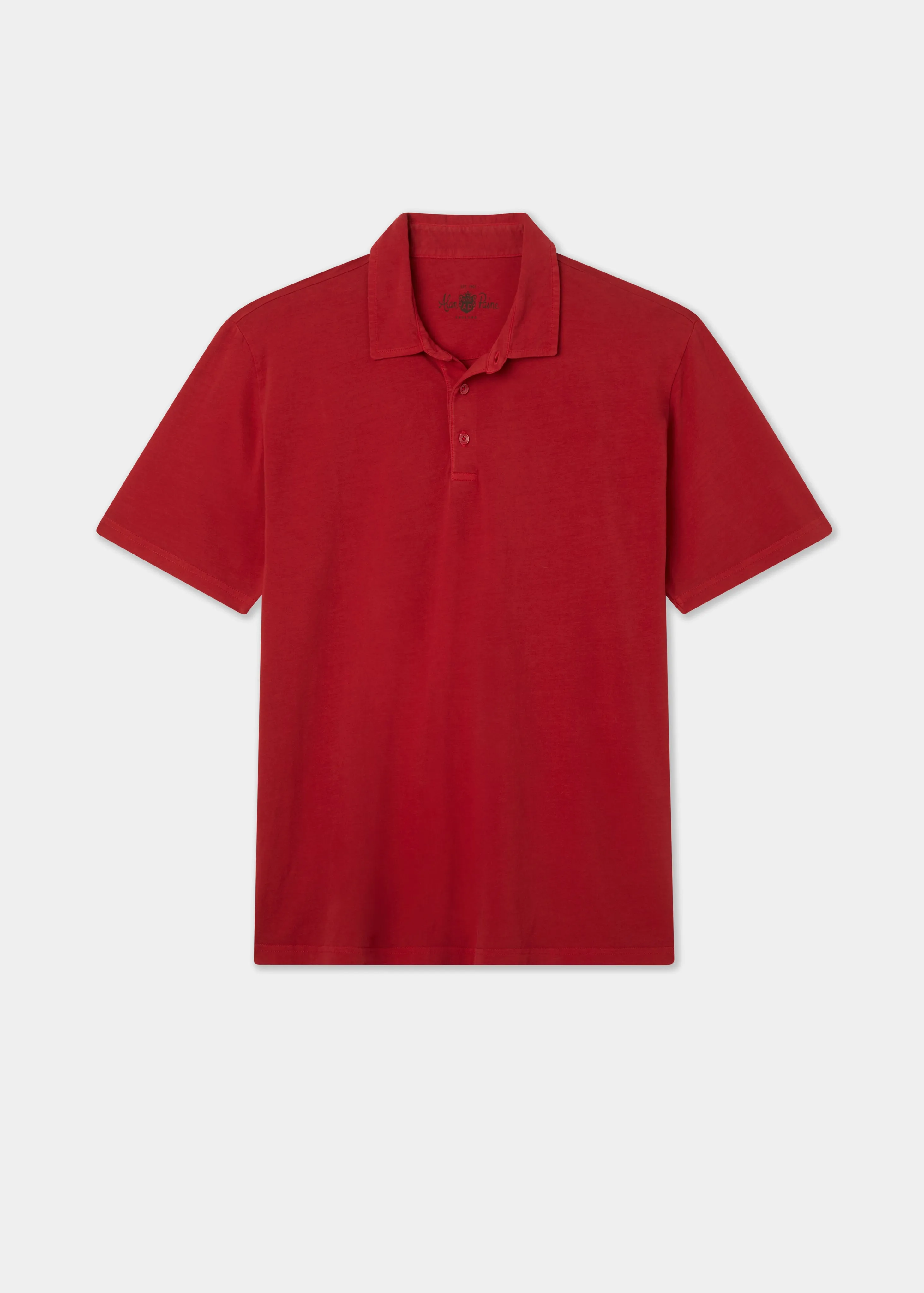 Tutbury Faded Dye Polo Shirt In Rosso sold by Alan Paine