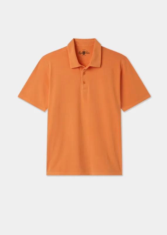 Tutbury Faded Dye Polo Shirt In Orange made by Alan Paine