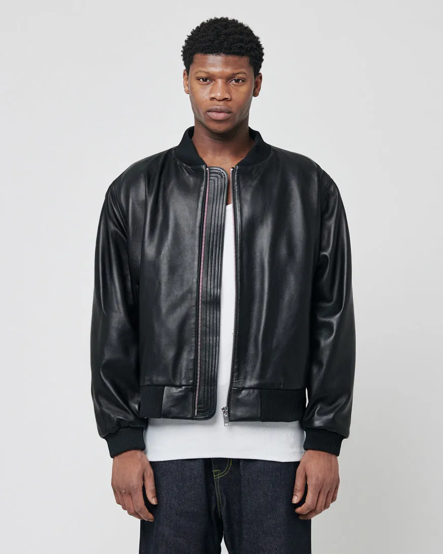 Live Fast Leather Bomber sold by Live Fast Die Young