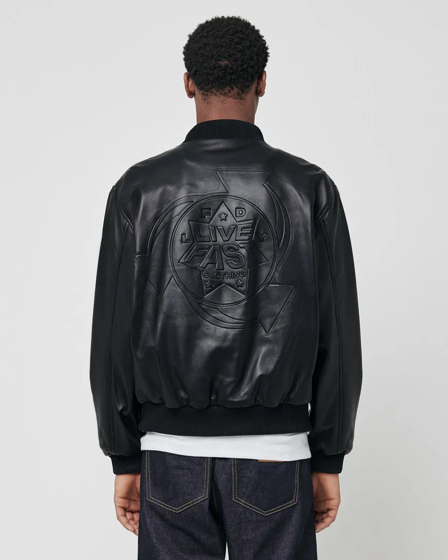 Live Fast Leather Bomber sold by Live Fast Die Young product image thumbnail 2