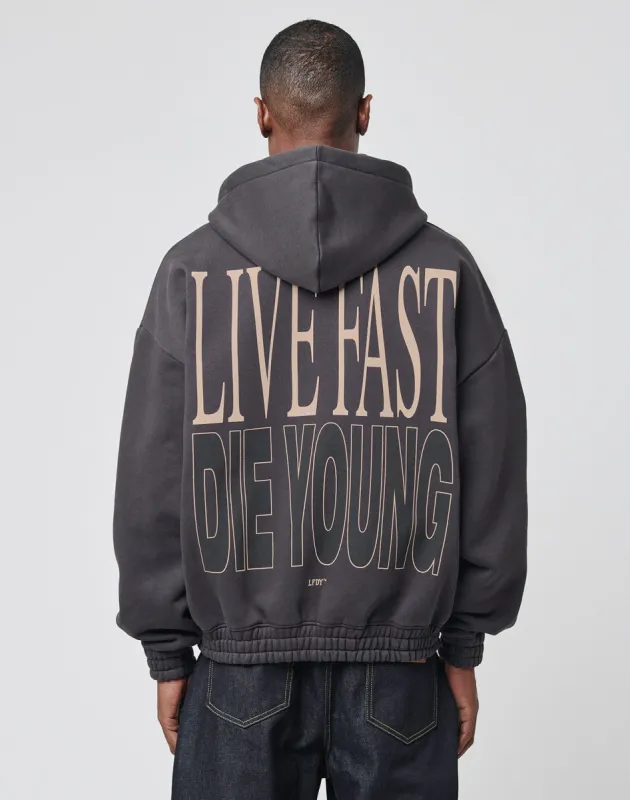 Die Young Hooded Zip sold by Live Fast Die Young