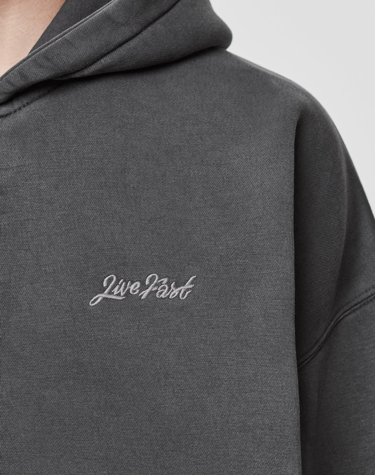 Basic Script Hooded Zip sold by Live Fast Die Young product image thumbnail 2