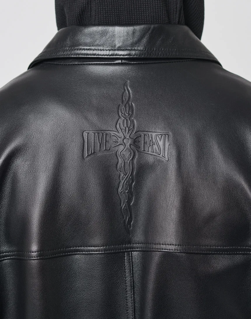 Live Fast Leather Coat sold by Live Fast Die Young product image thumbnail 5