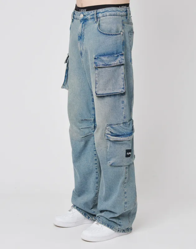 Wide Denim Cargo sold by Live Fast Die Young