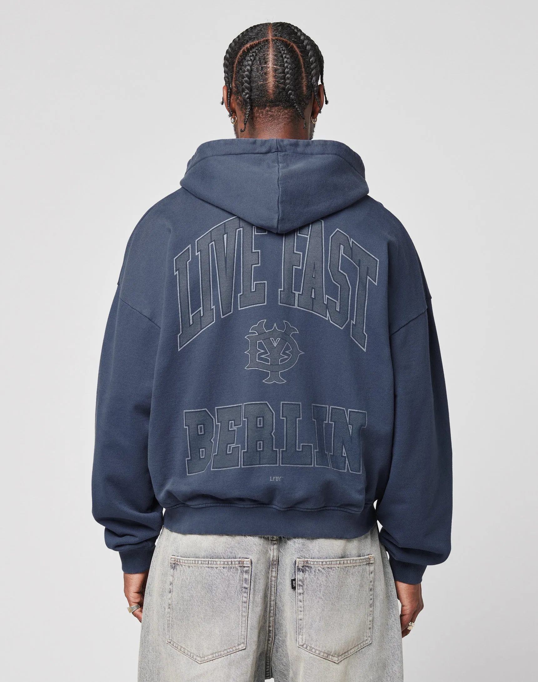 Live Fast Berlin Hooded Zip sold by Live Fast Die Young