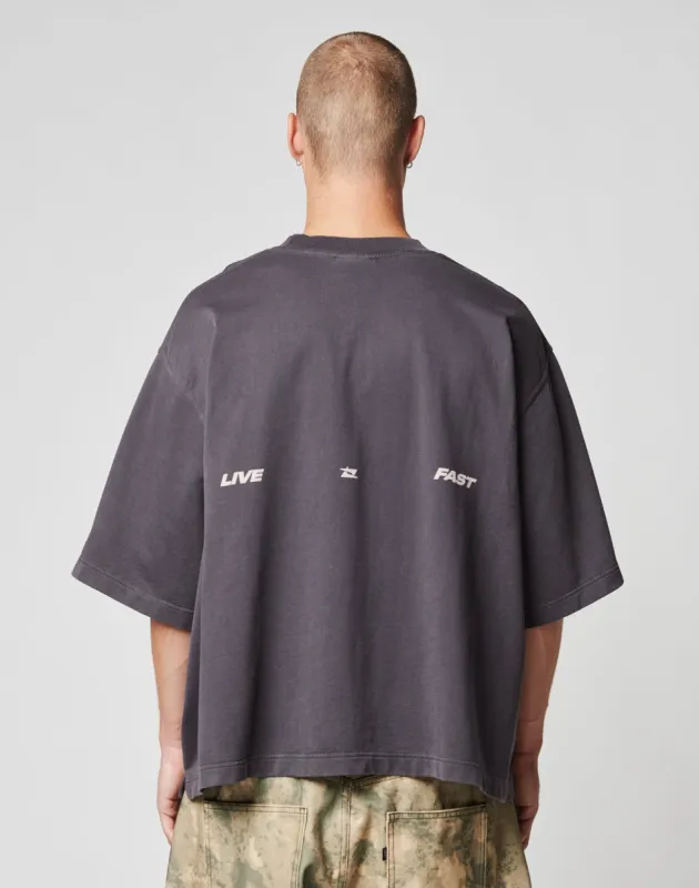 Live Fast Cropped Oversized Tee sold by Live Fast Die Young