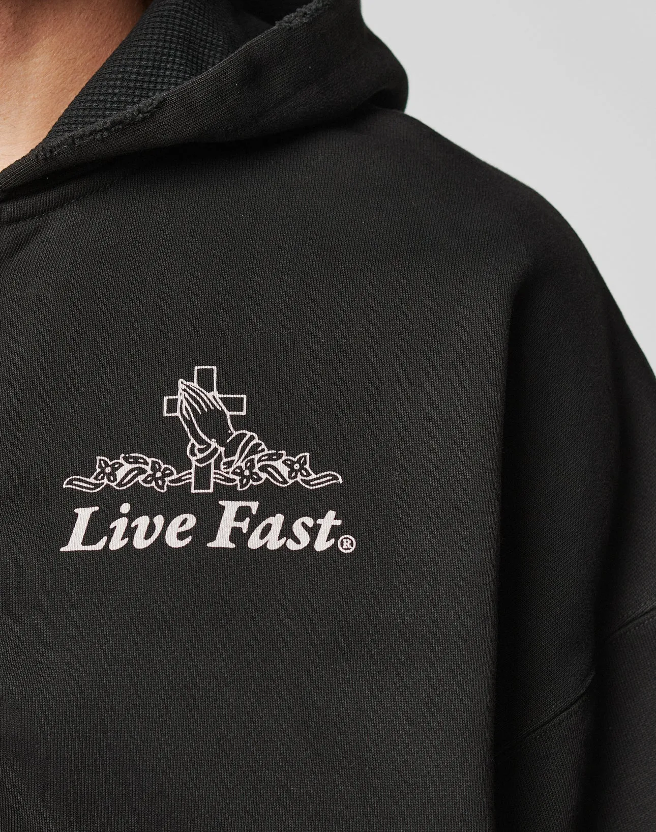 LFDY Praying Hooded Zip sold by Live Fast Die Young product image thumbnail 4