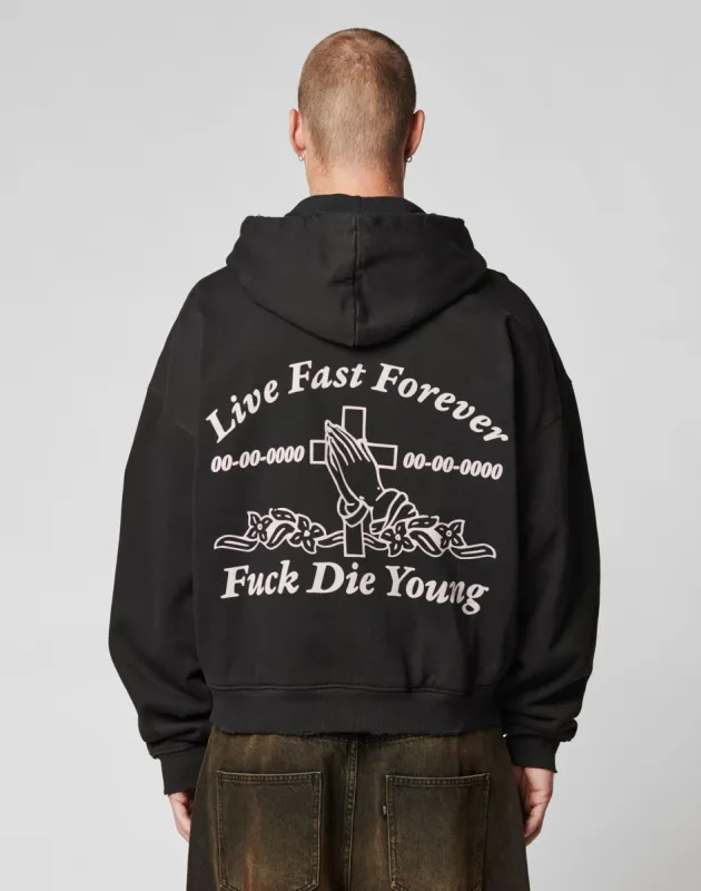 LFDY Praying Hooded Zip sold by Live Fast Die Young