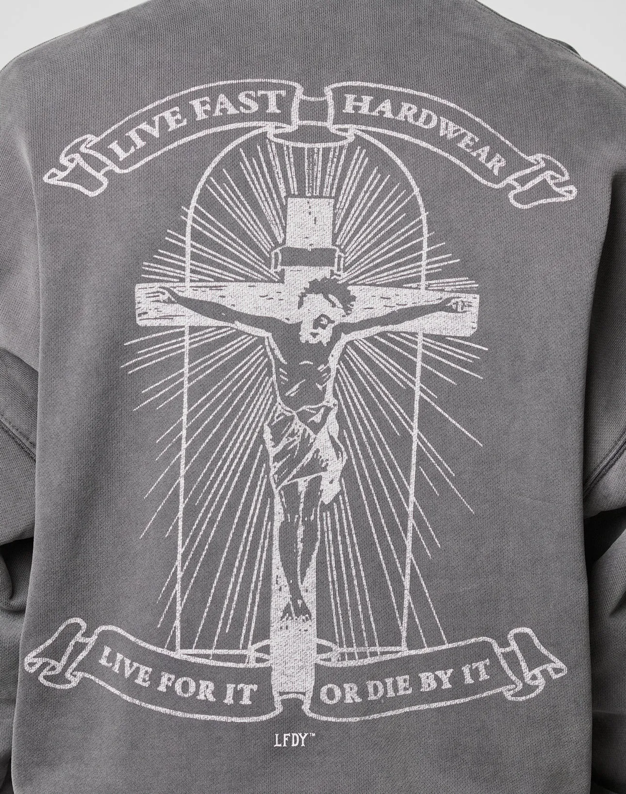 LFDY Cross Hooded Zip sold by Live Fast Die Young product image thumbnail 3