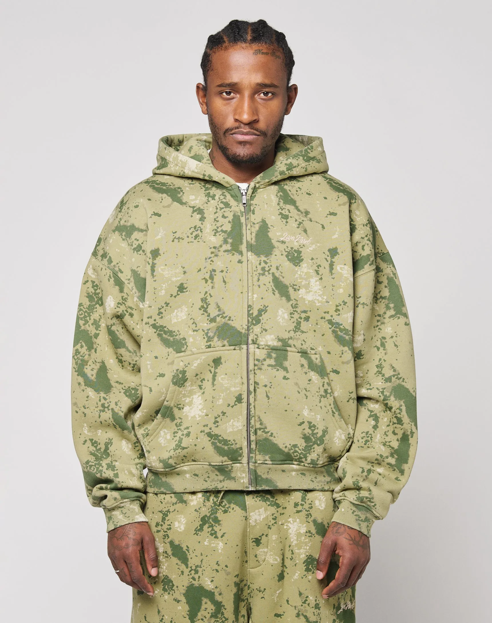 Camo Hooded Zip sold by Live Fast Die Young