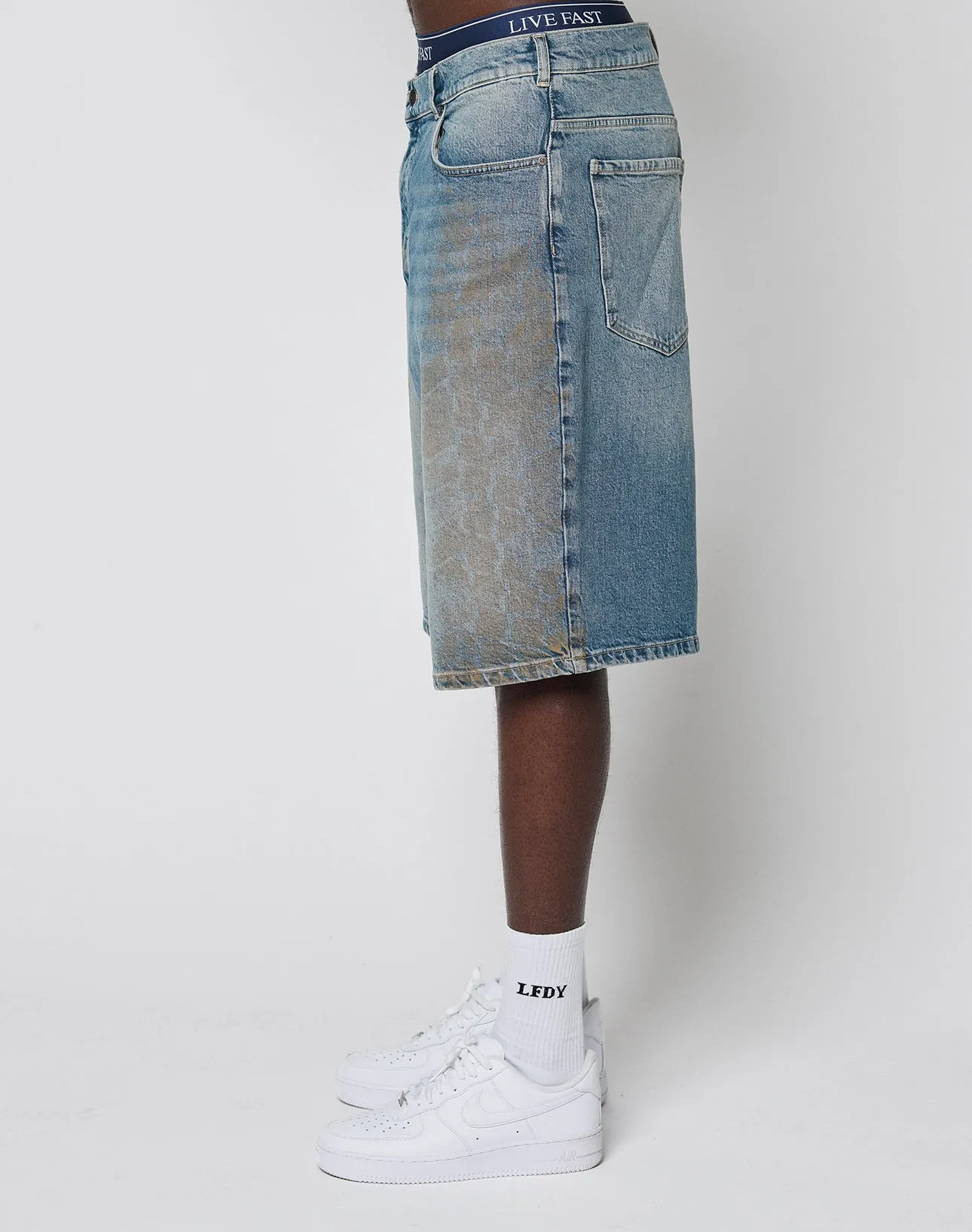 LFDY Tire Tracks Jorts sold by Live Fast Die Young product image thumbnail 4