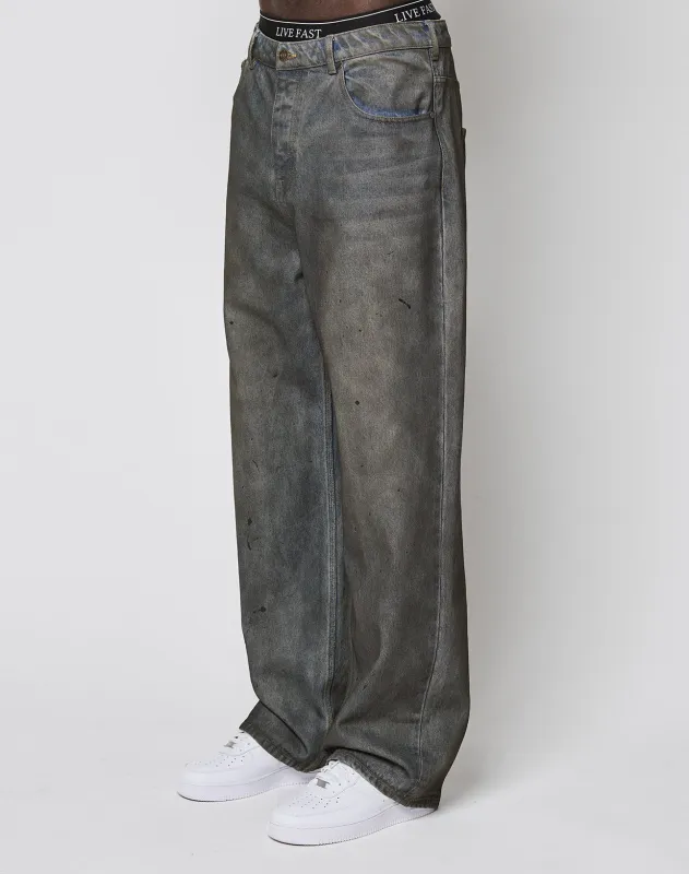 LFDY Coated Baggy Denim sold by Live Fast Die Young