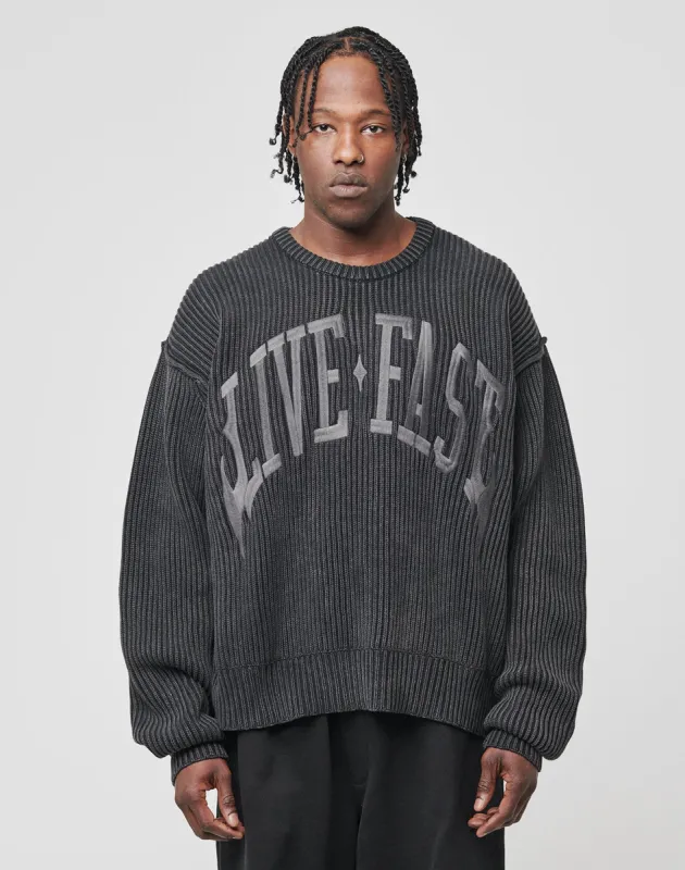 Live Fast Axe Knit Sweater sold by Live Fast Die Young