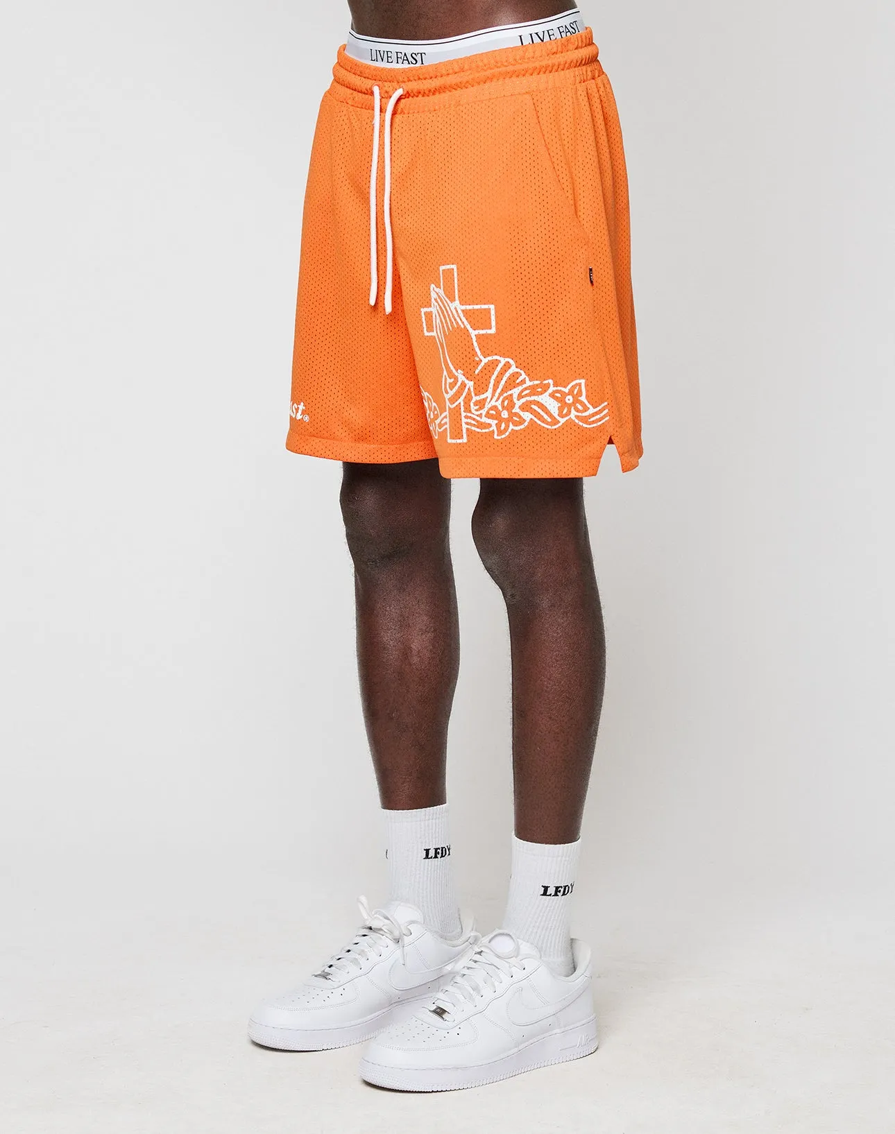 LFDY Praying Mesh Shorts sold by Live Fast Die Young