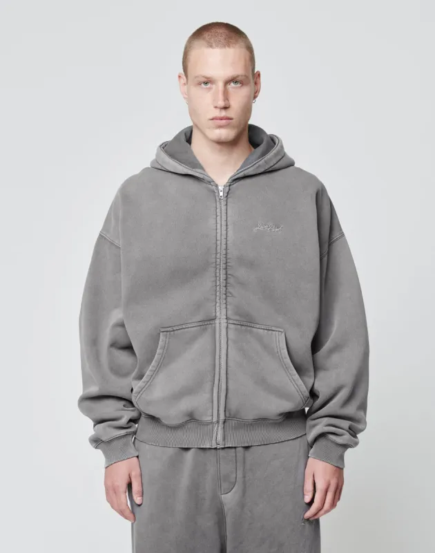 Basic Script Hooded Zip sold by Live Fast Die Young