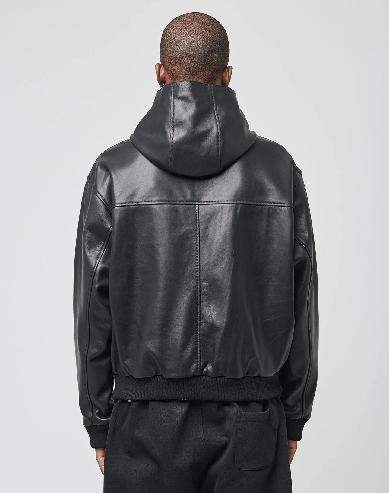 Leather Hooded Jacket sold by Live Fast Die Young product image thumbnail 3
