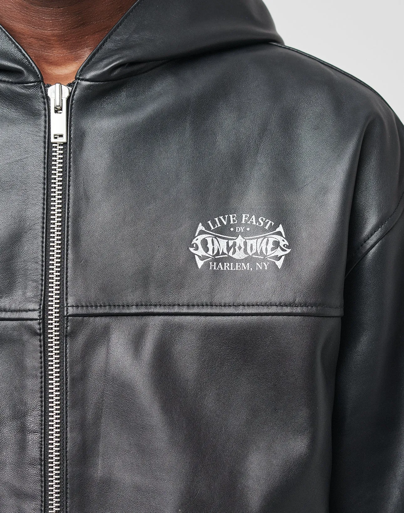 Leather Hooded Jacket sold by Live Fast Die Young product image thumbnail 2