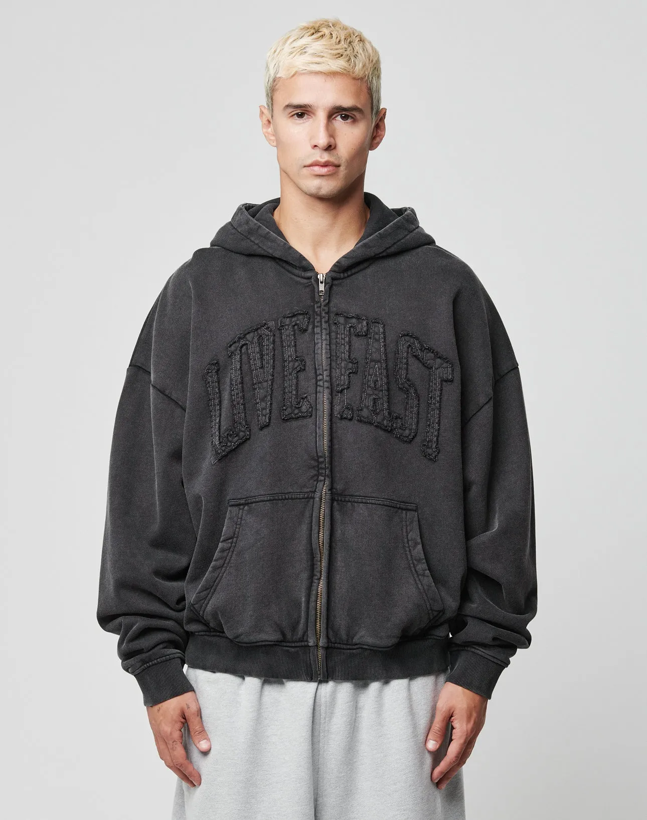 Ripped College Hooded Zip sold by Live Fast Die Young