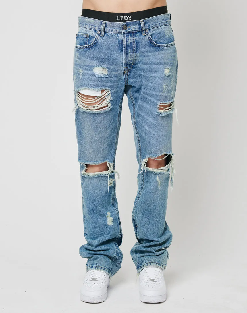 Distressed Flared Denim sold by Live Fast Die Young product image thumbnail 5