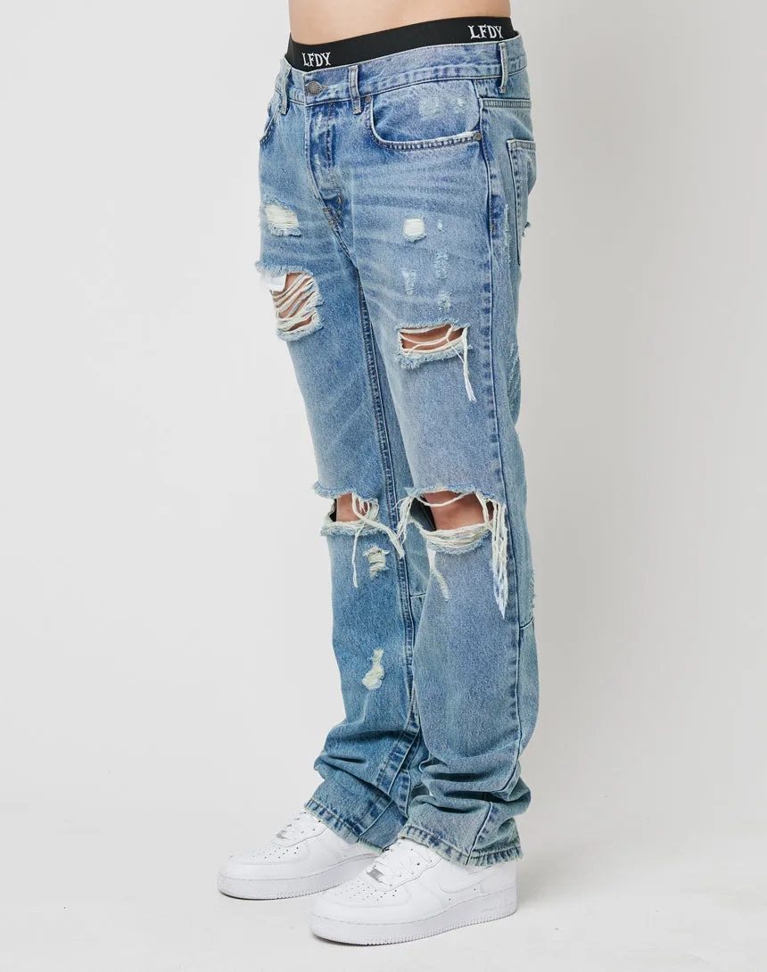 Distressed Flared Denim sold by Live Fast Die Young