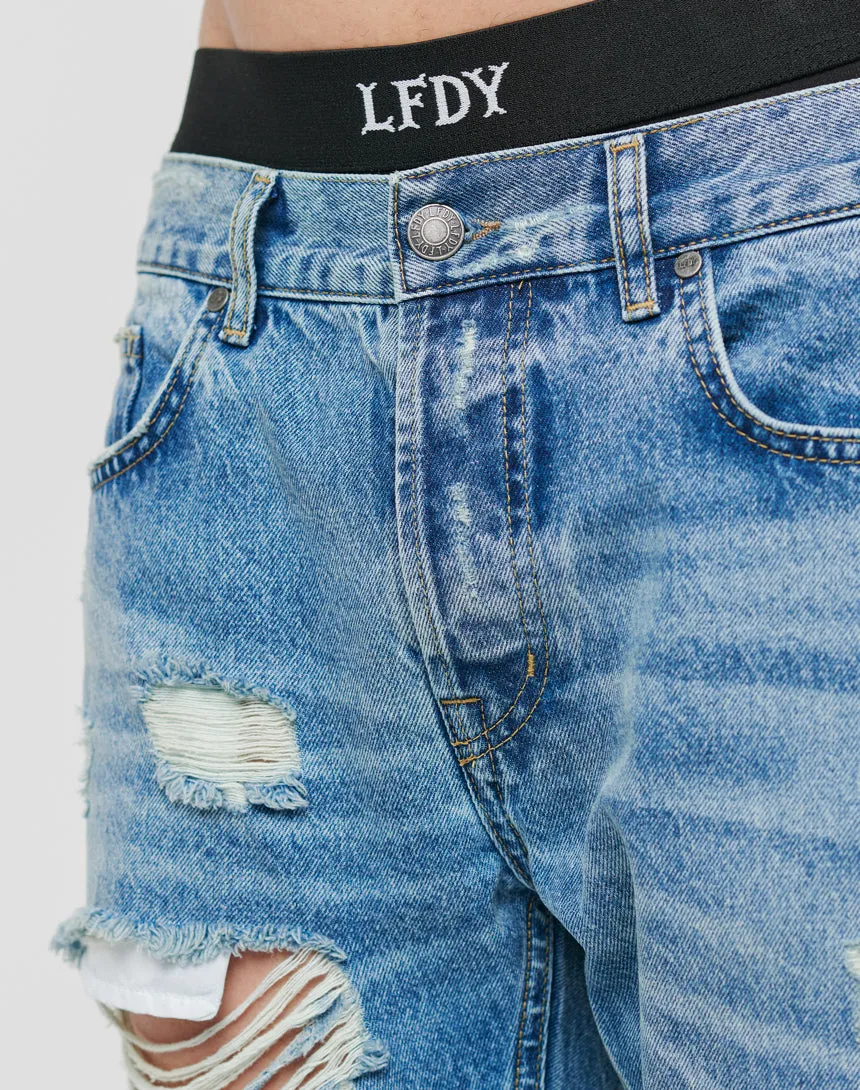 Distressed Flared Denim sold by Live Fast Die Young product image thumbnail 2