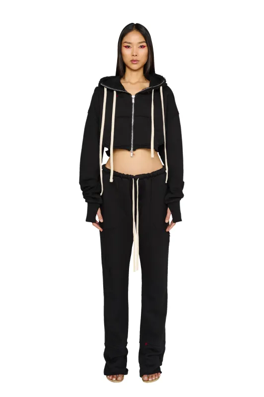 Straight Leg, Distressed Tracksuit Bottoms - Carbon sold by CouCoo