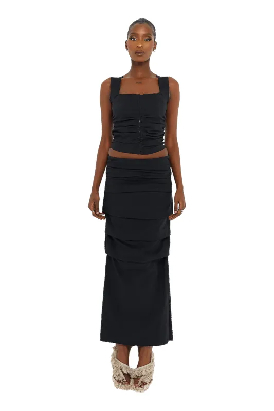 PERITO SKIRT - Satin Black sold by CouCoo