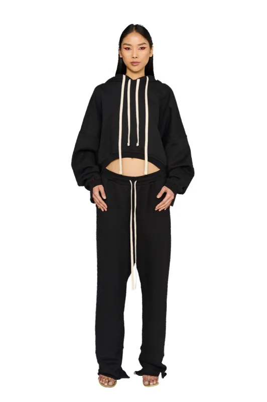 Asymmetric, Drop Crotch Tracksuit Bottoms - Carbon sold by CouCoo