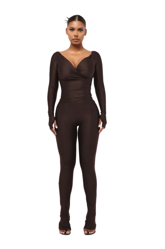 LANAI LONG-SLEEVED TOP - CHOCOLATE made by CouCoo