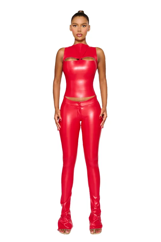 Aviles Trouser - Cherry Juice sold by CouCoo