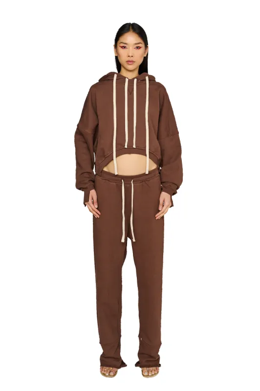 Asymmetric, Drop Crotch Tracksuit Bottoms - Teddy sold by CouCoo