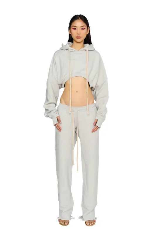 Cropped, Asymmetric Hoodie - Cloud sold by CouCoo