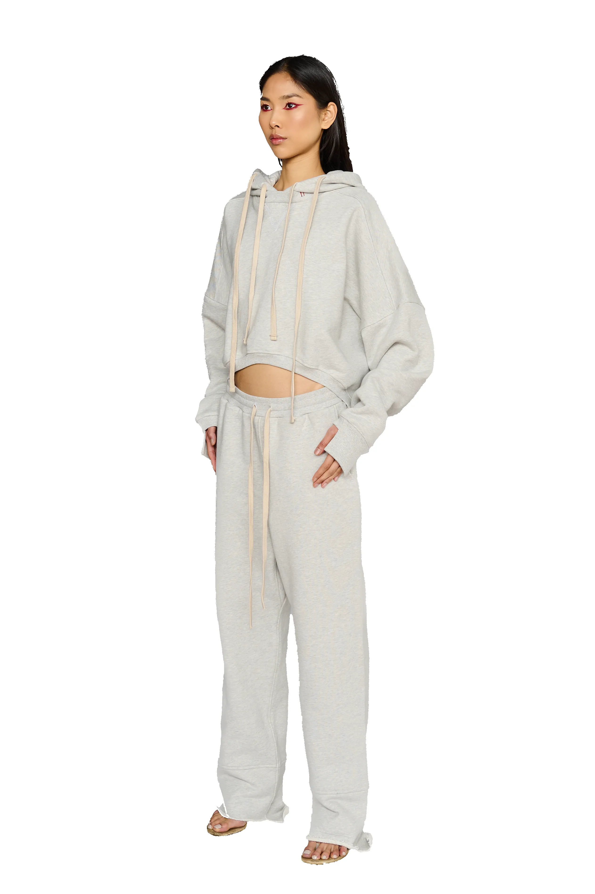 Asymmetric, Drop Crotch Tracksuit Bottoms - Cloud sold by CouCoo product image thumbnail 2