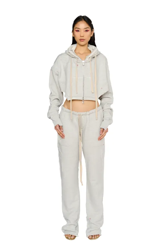 Cropped, Zip Up Hoodie - Cloud sold by CouCoo